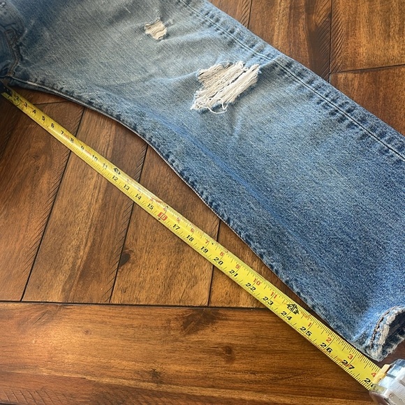 501 blue denim jeans button fly distressed straight leg jeans 36 x 28 - Picture 11 of 15